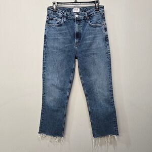 Agolde‎ Vintage High Rise Bootcut Size 28 Straight Crop Raw Hem Organic Cotton
